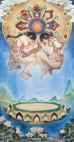 典藏獎 | 凃緗檥/緣與結/2023/膠彩/180X90cm