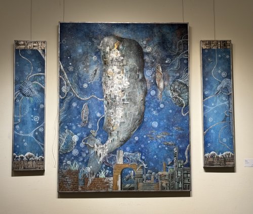 柳川美術獎 | 詹棅禾雚 /賽博龐貝城/2026/膠彩、水干/145.5*162.5cm
